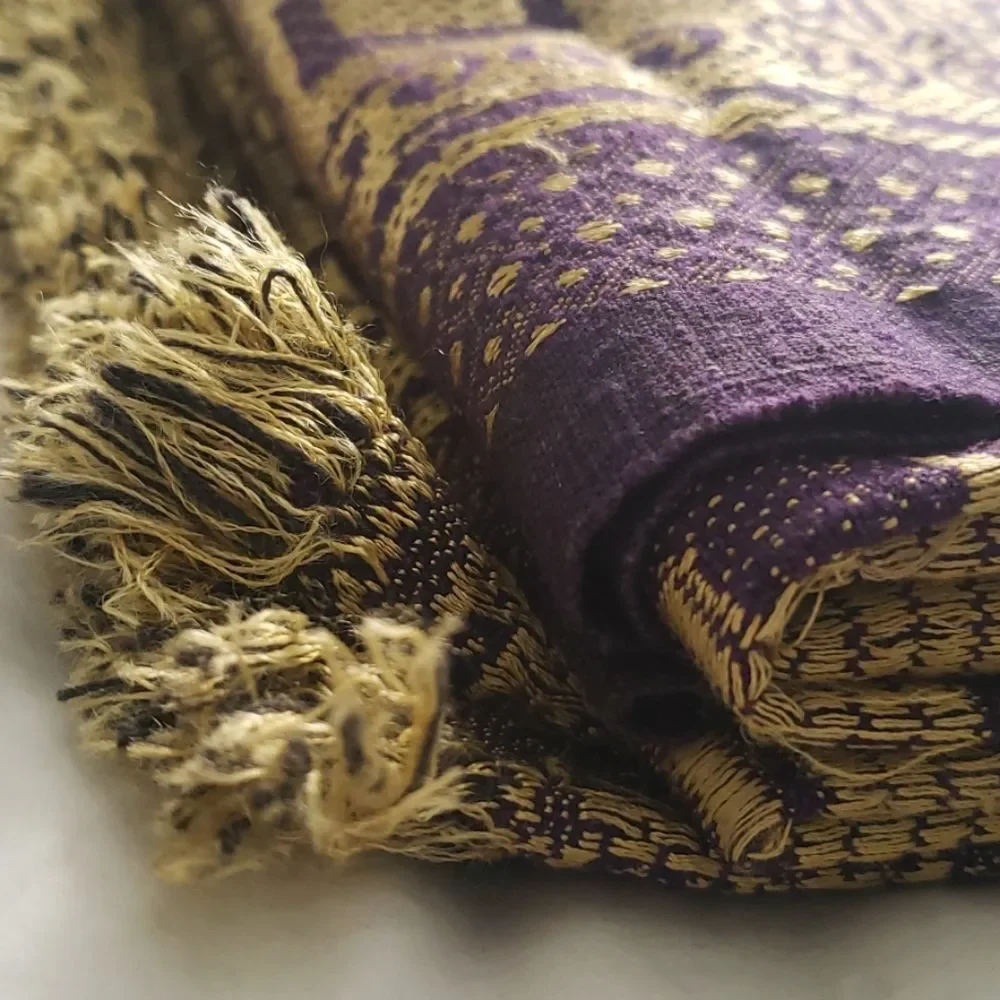 purple and gold batik tablecloth